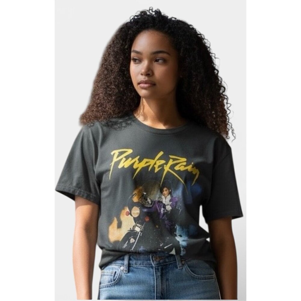 Prince Purple Rain Graphic Tee Official Licensed Merch Black Unisex S